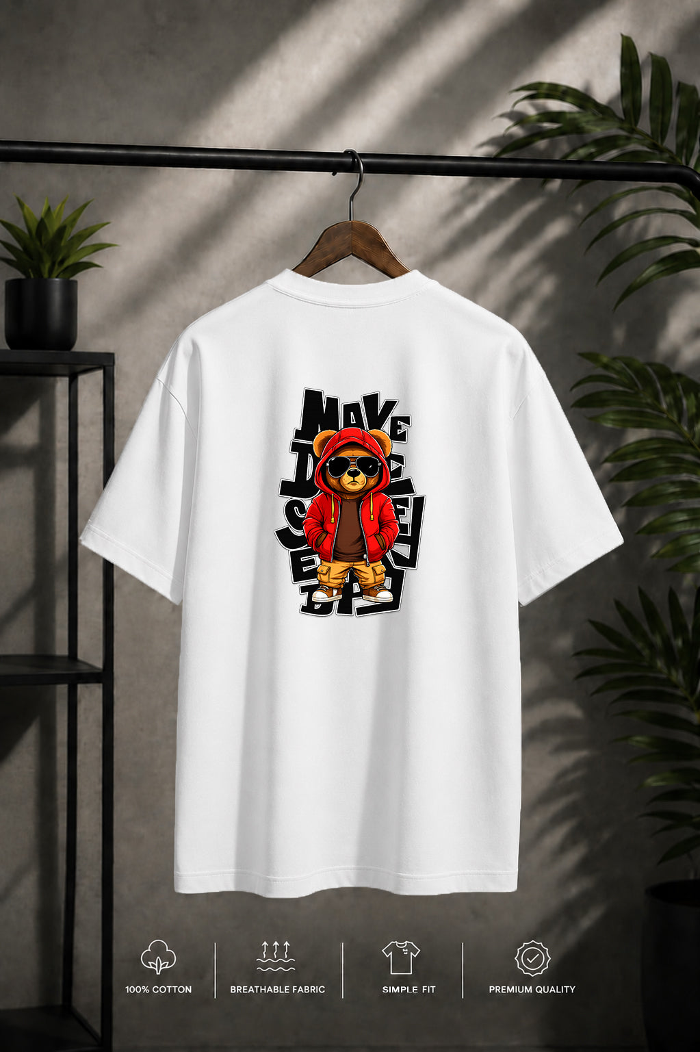 JS Fashion Lab Premium Printed Back Side White T-Shirt Desgin | 100% Cotton | Streetwear