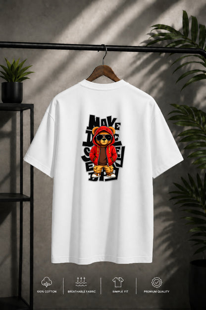 JS Fashion Lab Premium Printed Back Side White T-Shirt Desgin | 100% Cotton | Streetwear