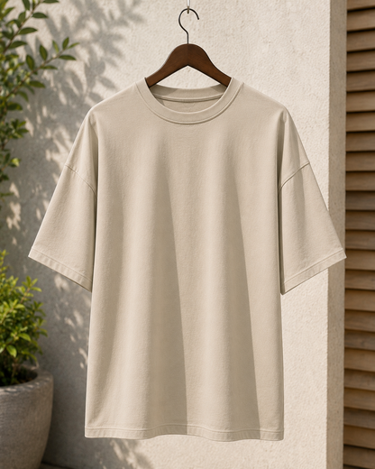 Premium Oversized Plain T-Shirt for Men | Drop Shoulder Casual Tee