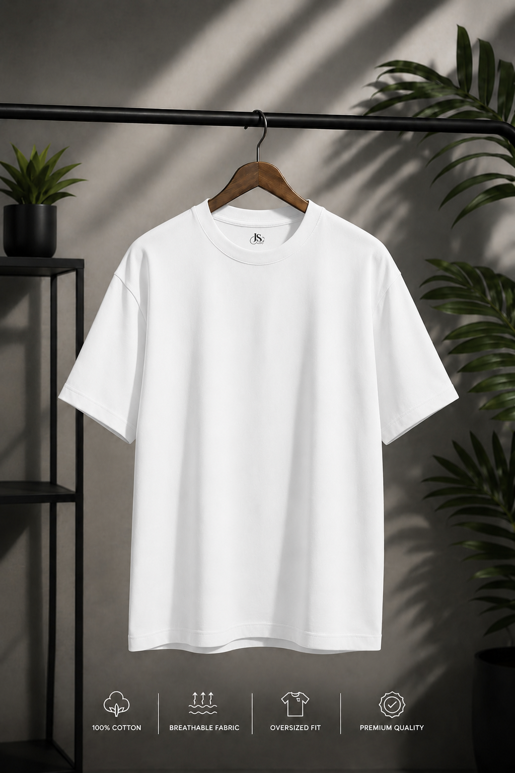 JS Fashion Lab Premium Printed Back Side White T-Shirt Desgin | 100% Cotton | Streetwear
