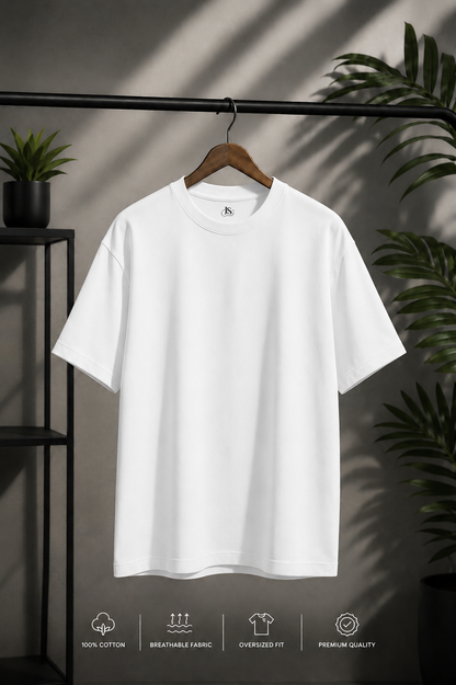 JS Fashion Lab Premium Printed Back Side White T-Shirt Desgin | 100% Cotton | Streetwear