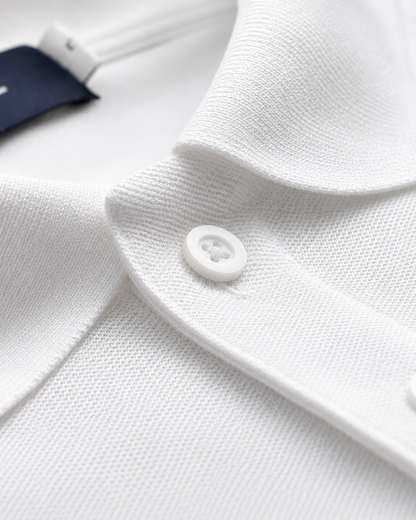 JS Fashion Lab Premium White Polo Shirt – Soft Cotton Blend | Classic Fit | Casual & Smart Wear