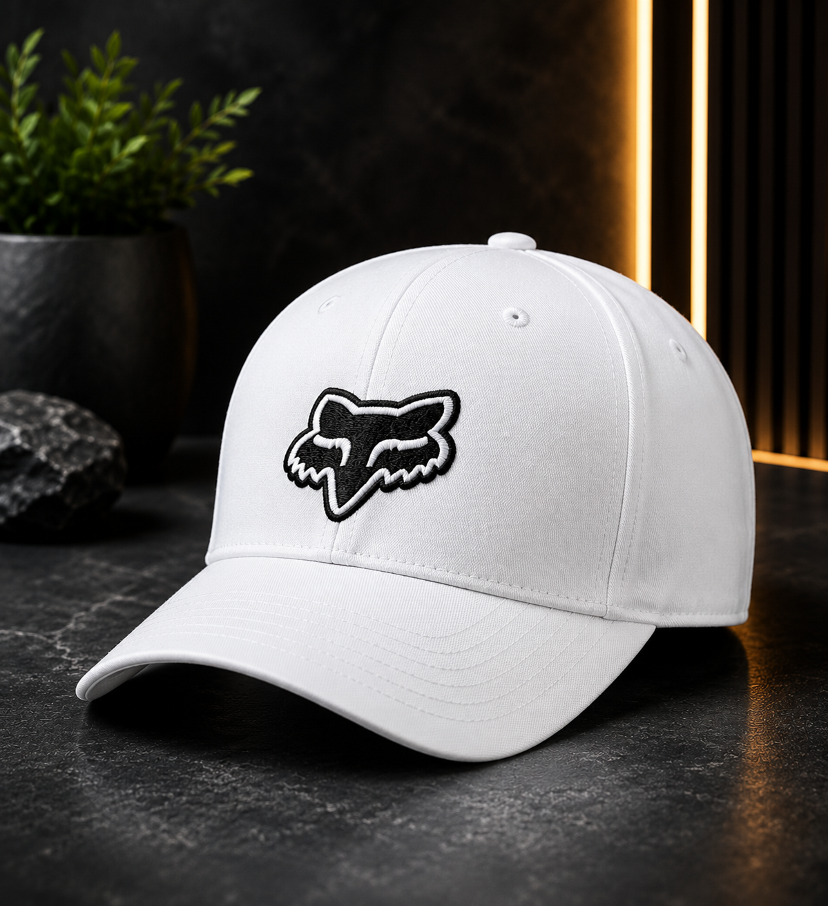 Wolf Premium Logo DTF Design Black & White Cap | Luxury Adjustable Snapback