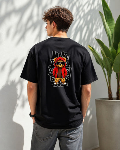 JS Fashion Lab Premium Printed Back Side Black T-Shirt Multi Desgin | 100% Cotton | Streetwear